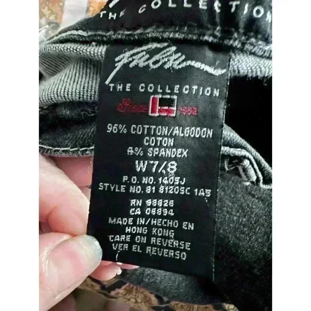 FUBU Collection Y2K Womens Size 7/8 Black Pants Jeans Logo - Picture 5 of 12